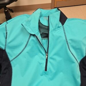 Ariat Tek Turquoise and Navy Quarter-Zip Pullover